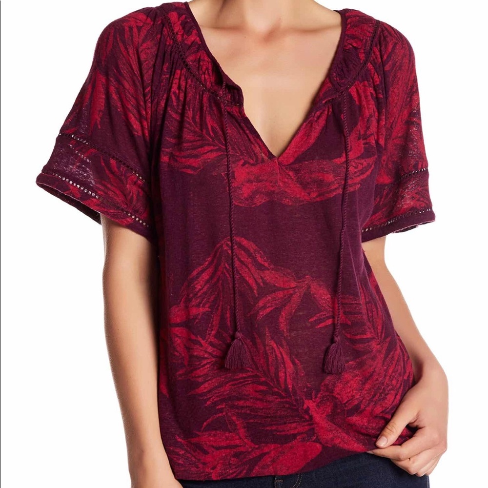 Lucky brand peasant blouse, size L.